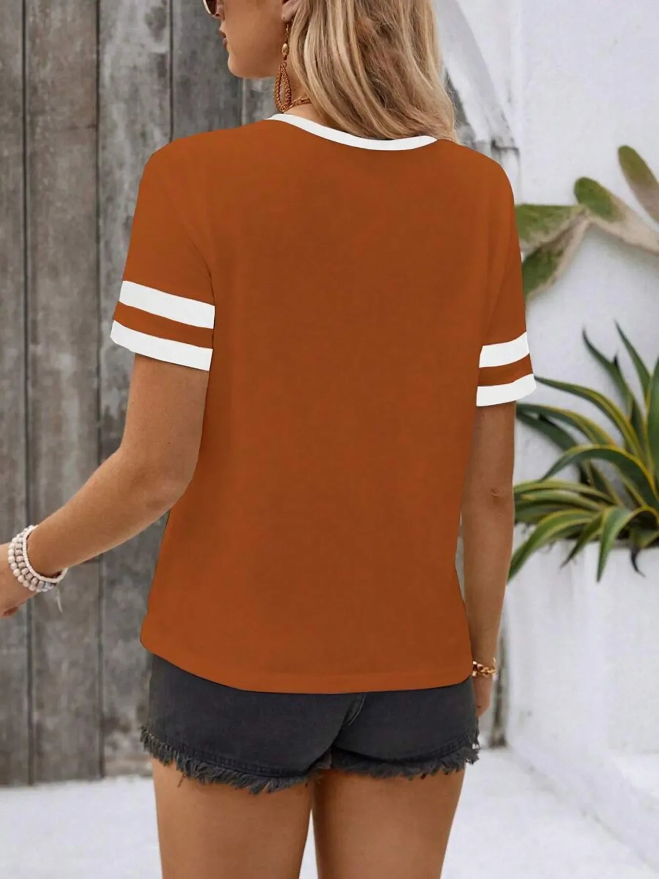 Striped Short Sleeve Stretch Half Zip T Shirt - Southern Shores Clothing