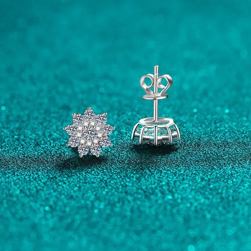 Sterling Silver Moissanite Stud Earrings - Southern Shores Clothing