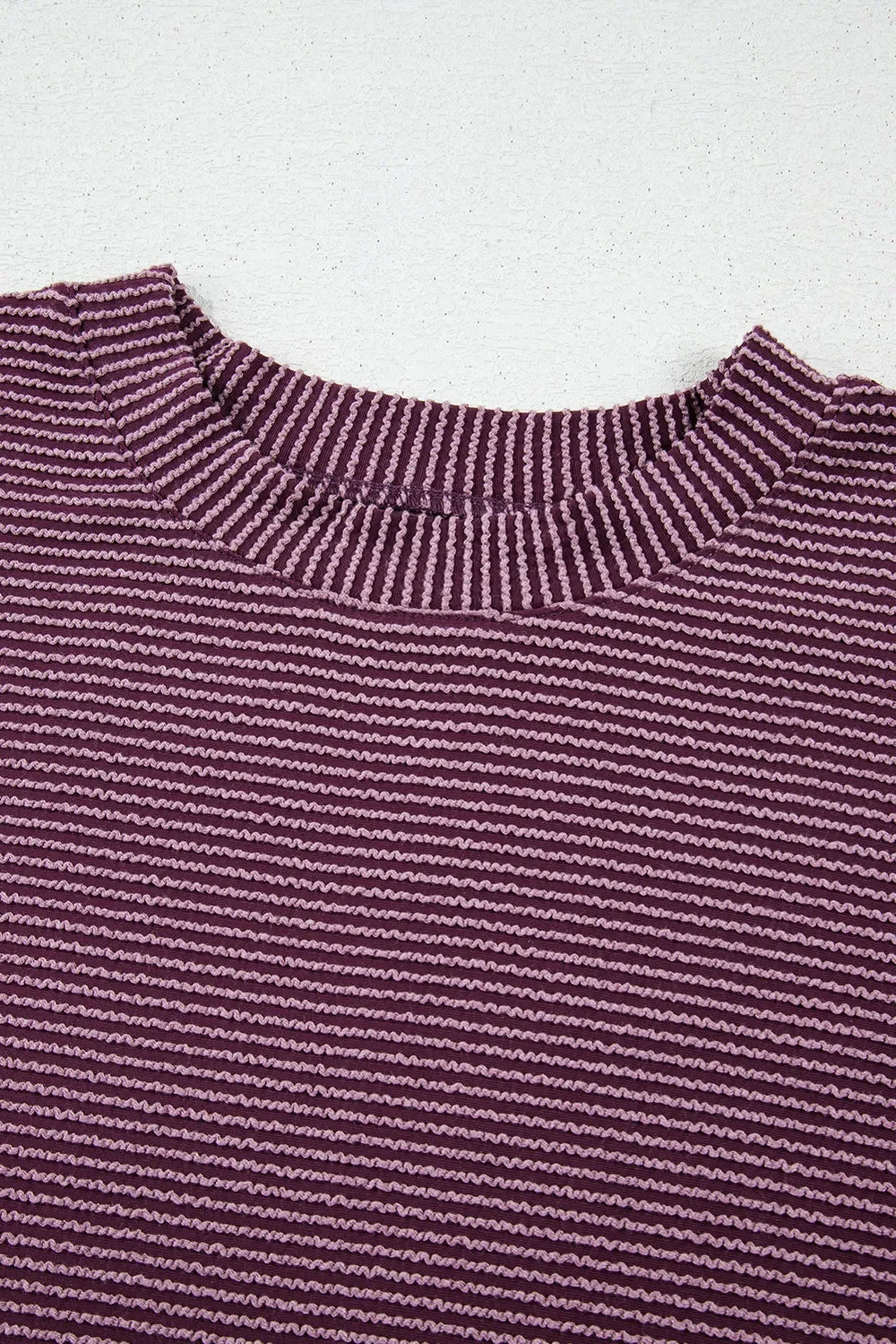 Corded Knit Mock Neck Short Sleeve T Shirt With Stretch - Southern Shores Clothing