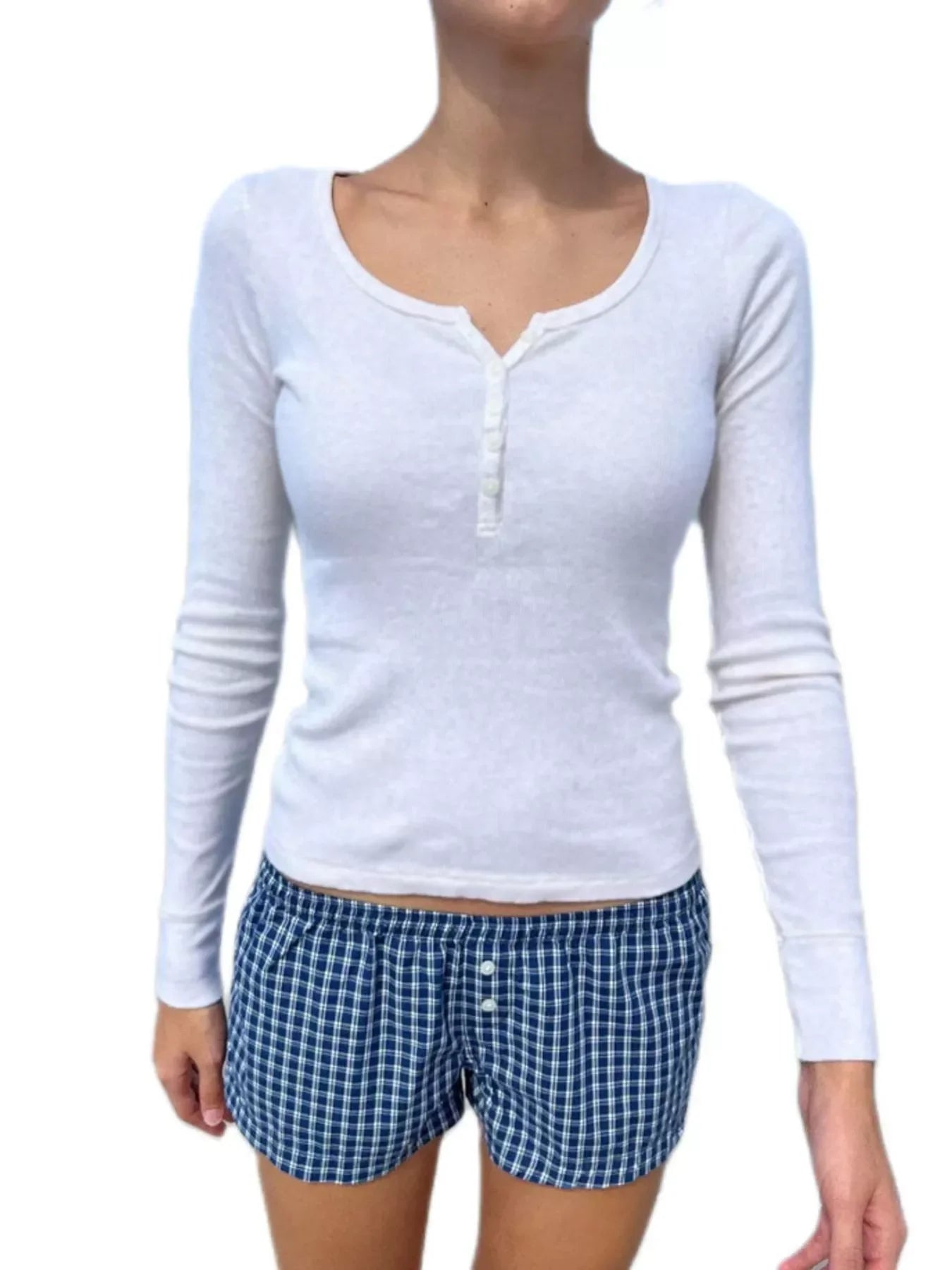 Striped Long Sleeve Henley T-Shirt - Southern Shores Clothing