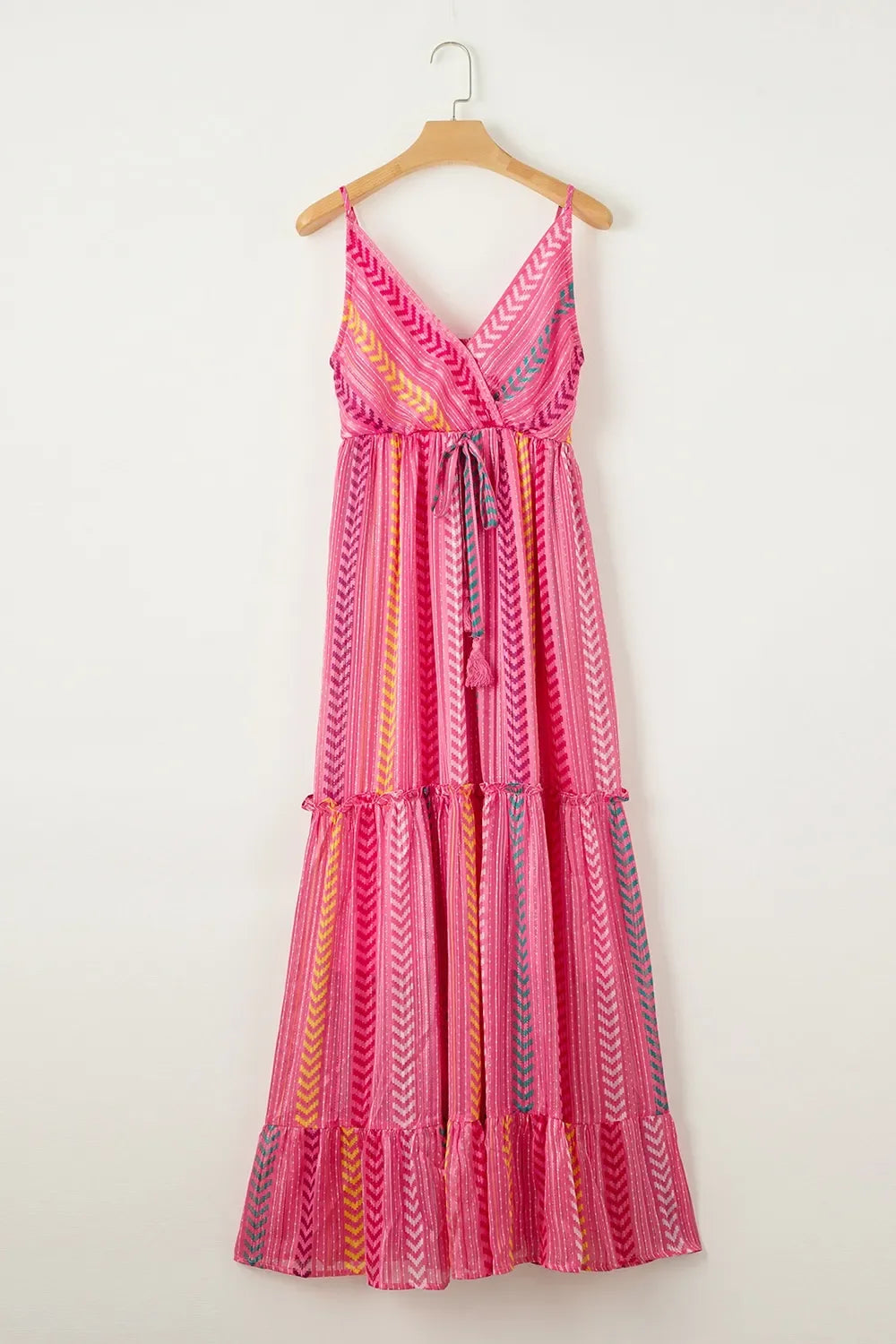 Printed Surplice Maxi Cami Dress With Flowing Silhouette - Southern Shores Clothing