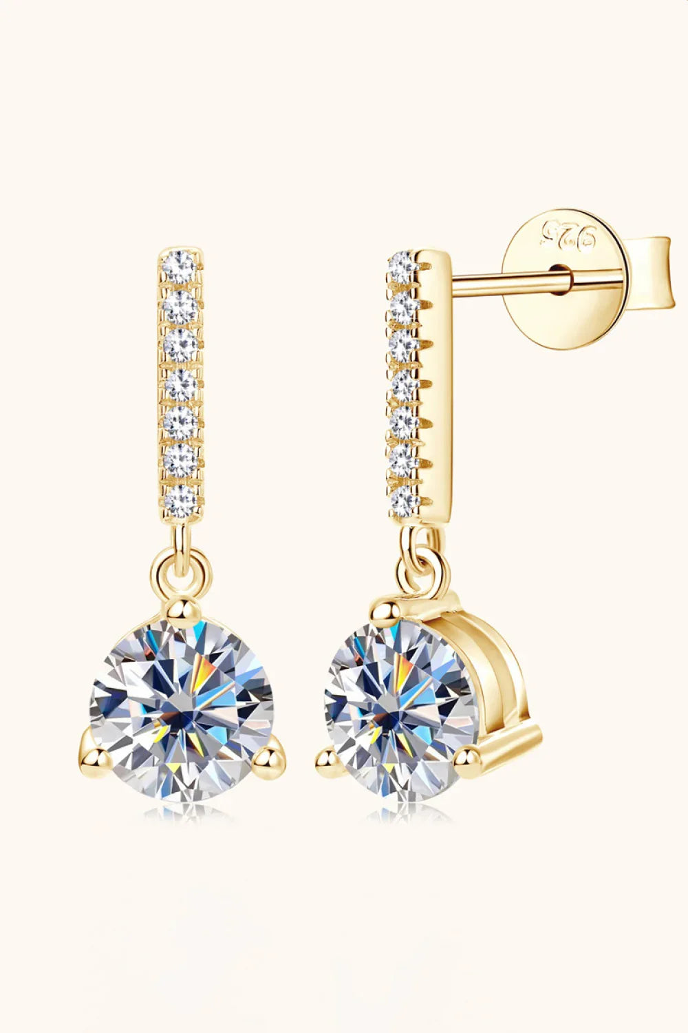 2 Carat Moissanite Sterling Silver Drop Earrings - Southern Shores Clothing