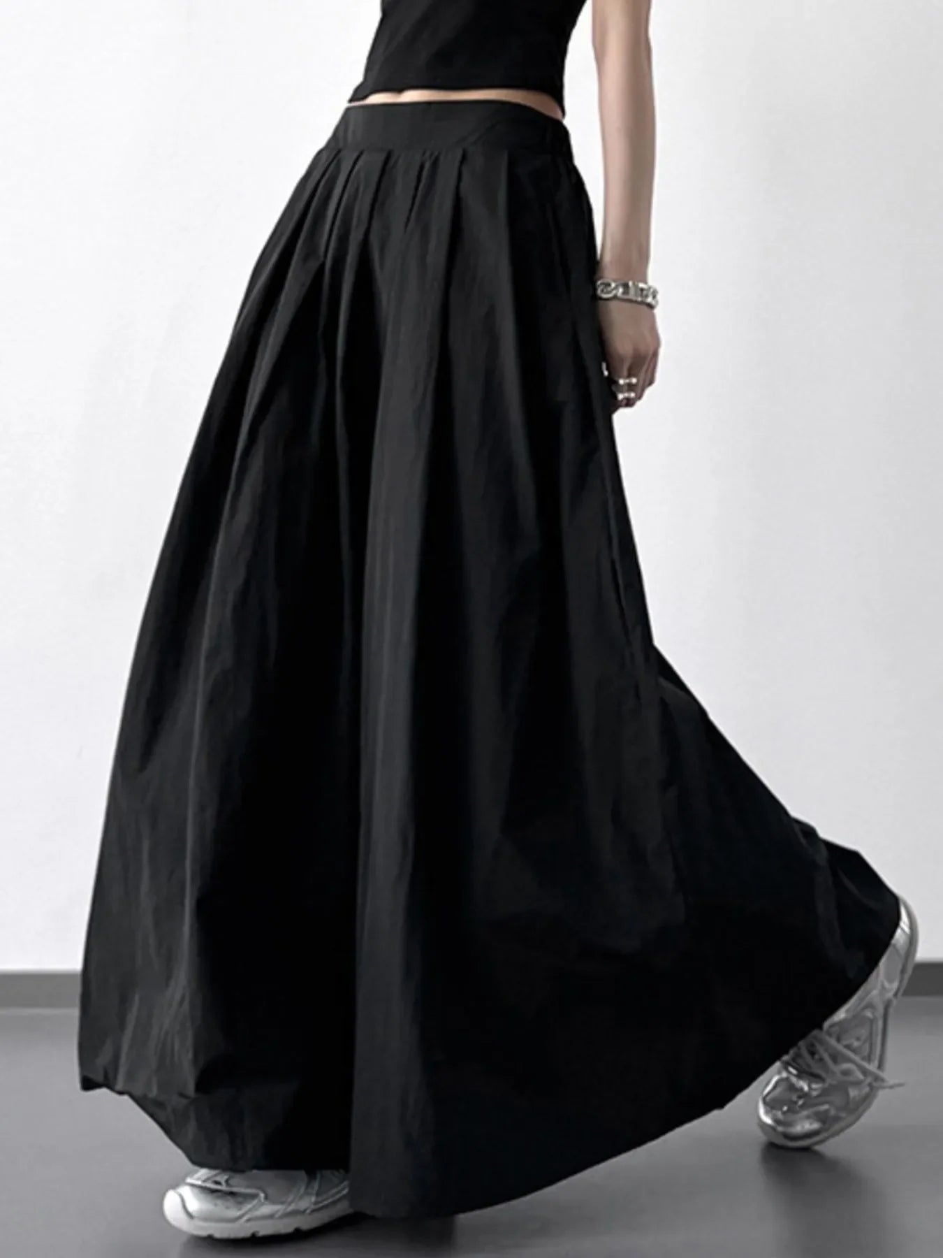 Elegant Pleated Maxi Skirt With Ruched Design - Southern Shores Clothing