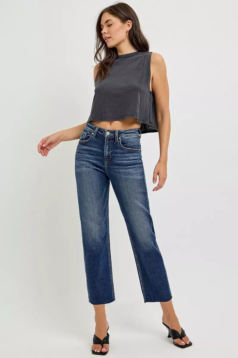 Nautical Inspired High Rise Slim Barrel Jeans Denim - Southern Shores Clothing