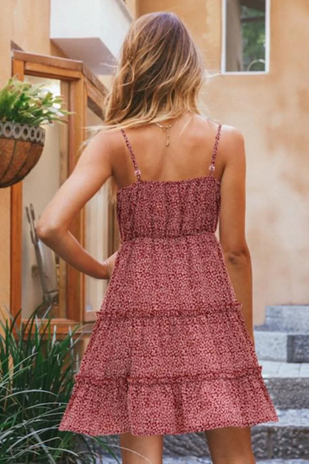Casual Coastal Ditsy Floral Spaghetti Strap Dress - Southern Shores Clothing
