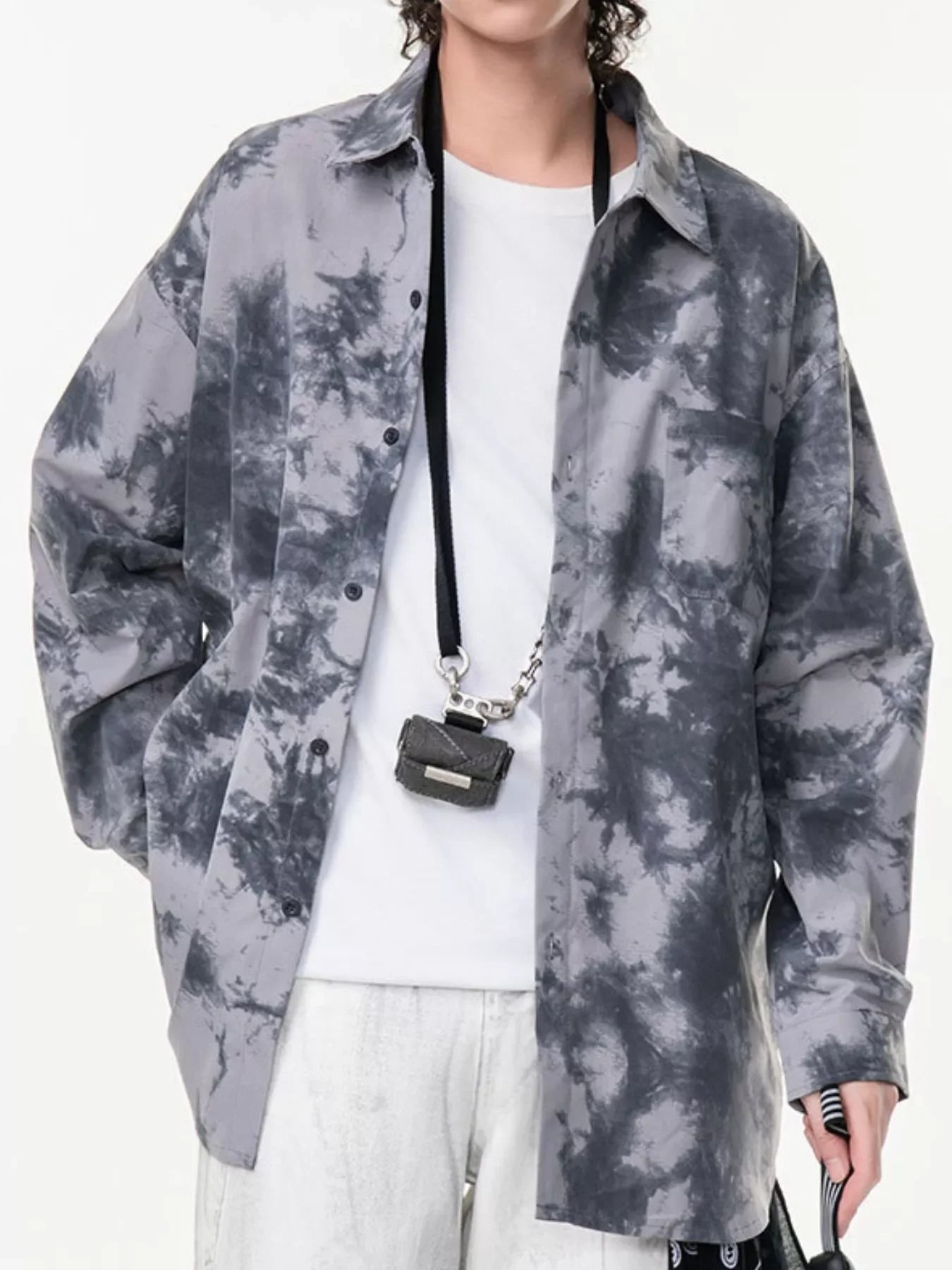 Plus Size Tie-Dye Oversized Buttoned Shirt - Southern Shores Clothing