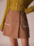 Lightweight Button Front Pocketed Mini Skirt - Southern Shores Clothing
