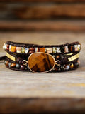 Geometric Shape Triple Layer Bracelet Imperial Jasper Pyrite - Southern Shores Clothing