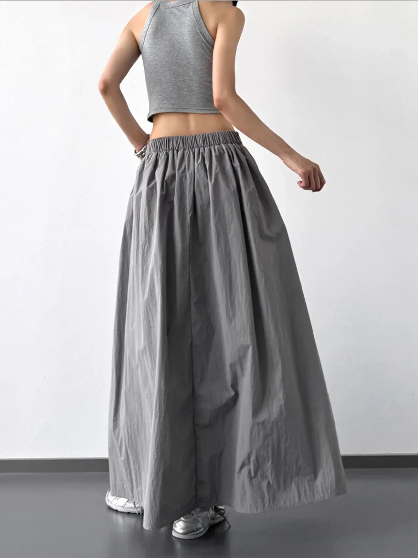 Elegant Pleated Maxi Skirt With Ruched Design - Southern Shores Clothing