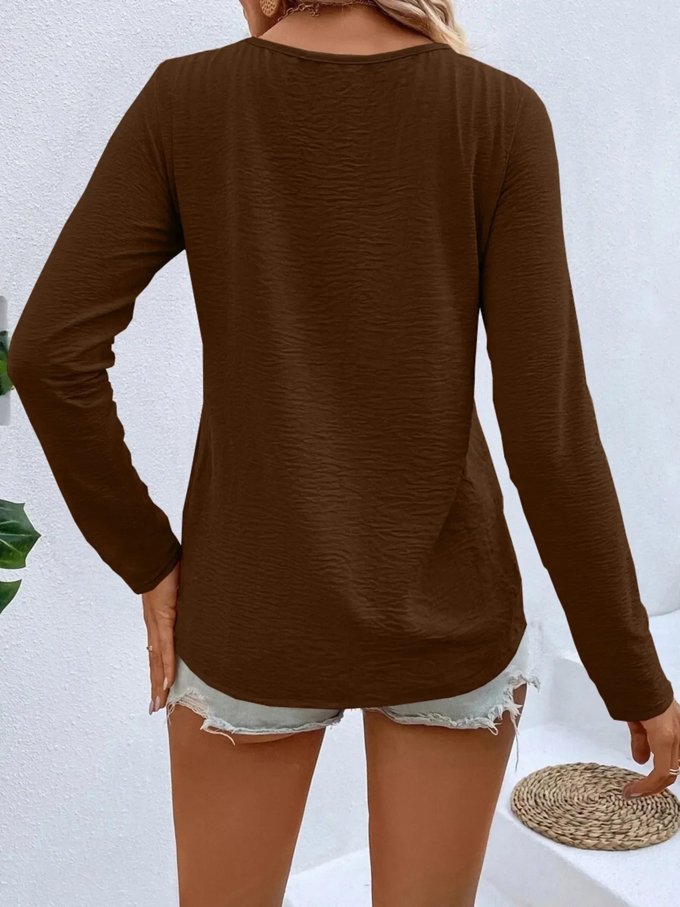 Plus Size V Neck Long Sleeve T Shirt Everyday Comfort - Southern Shores Clothing