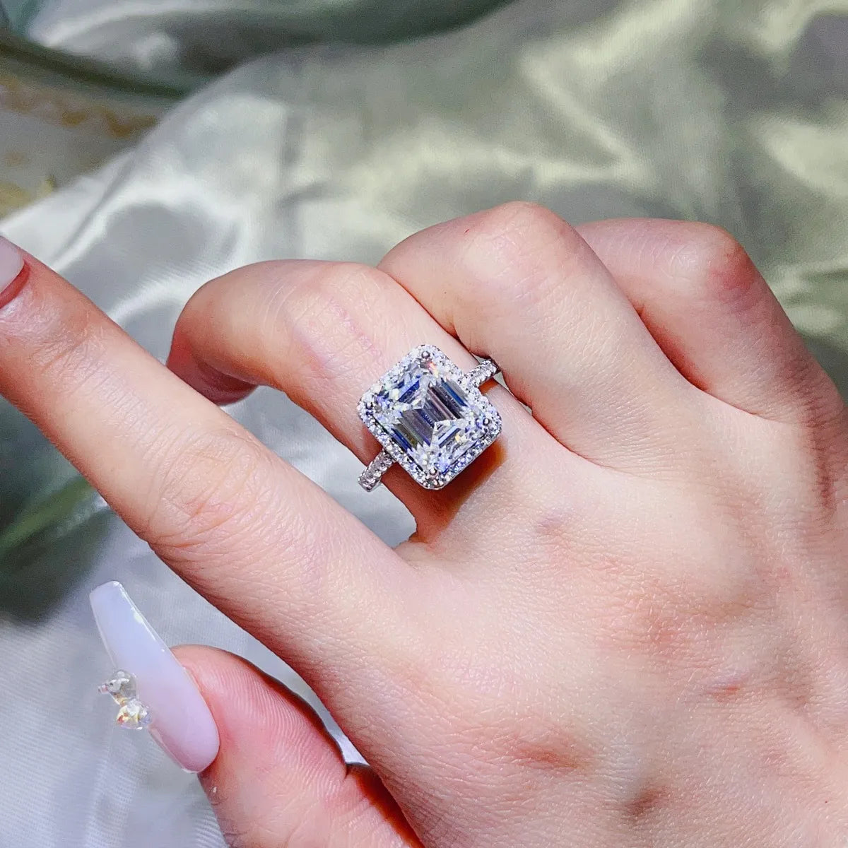 Southern Shores 5 Carat Moissanite Sterling Silver Women's Ring