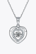Moissanite Heart Pendant Necklace Sterling Silver - Southern Shores Clothing