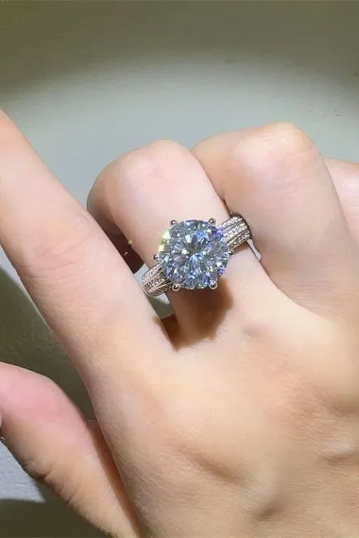 5 Carat Moissanite Sterling Silver Ring Coastal Style - Southern Shores Clothing