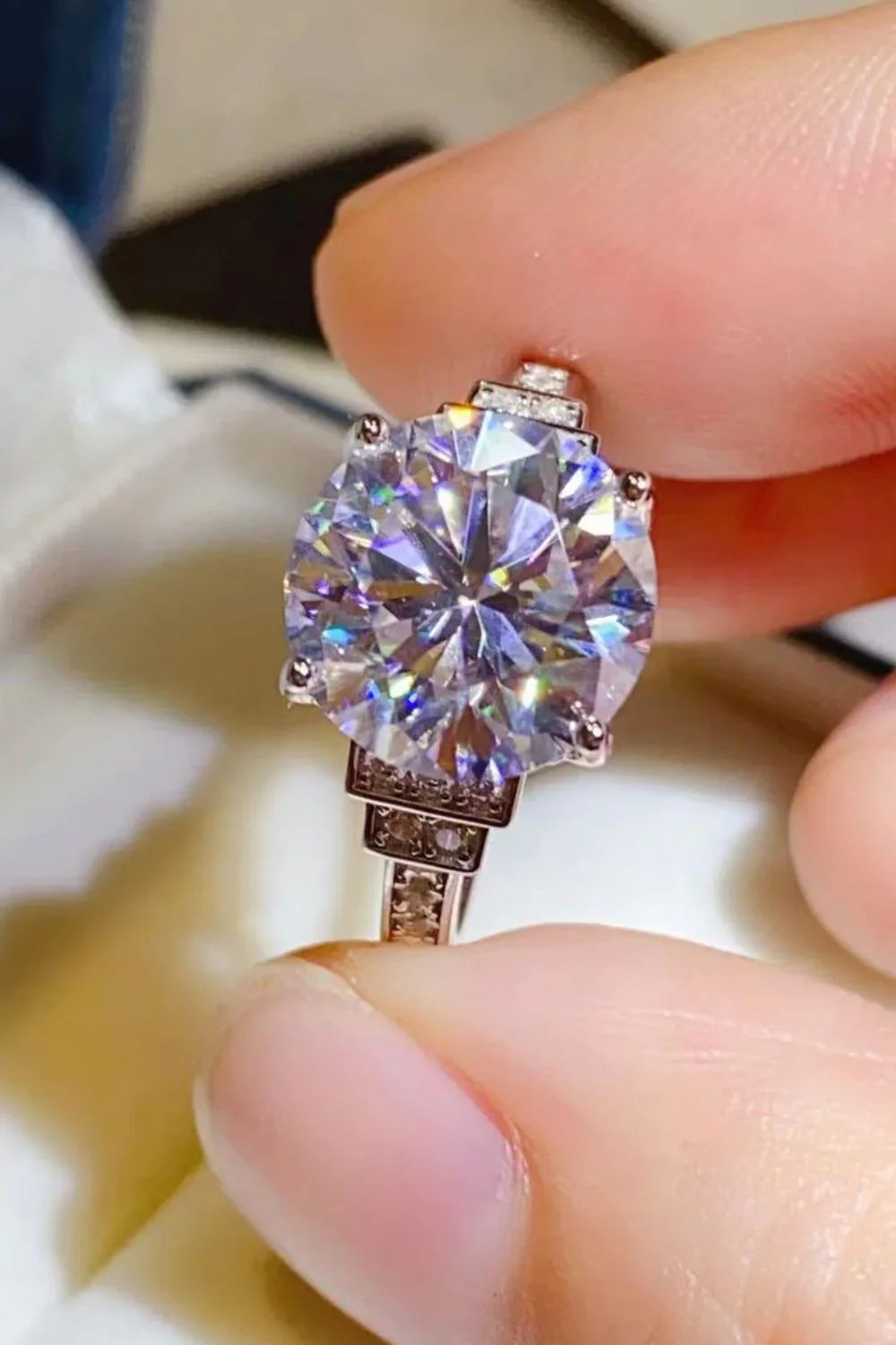 5 Carat Moissanite Sterling Silver Ring Everyday Wear - Southern Shores Clothing
