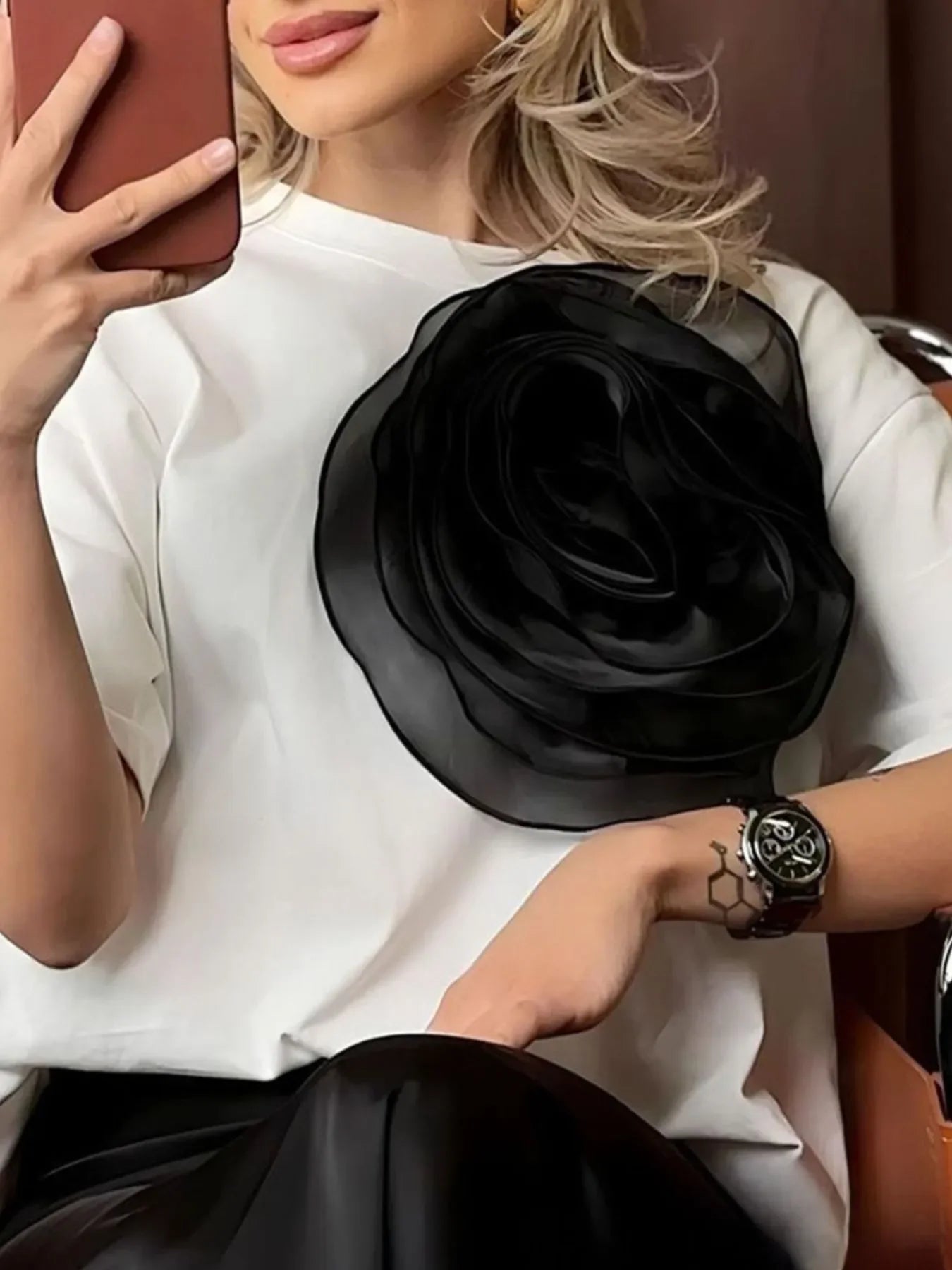 Floral Print Round Neck Short Sleeve T Shirt - Southern Shores Clothing