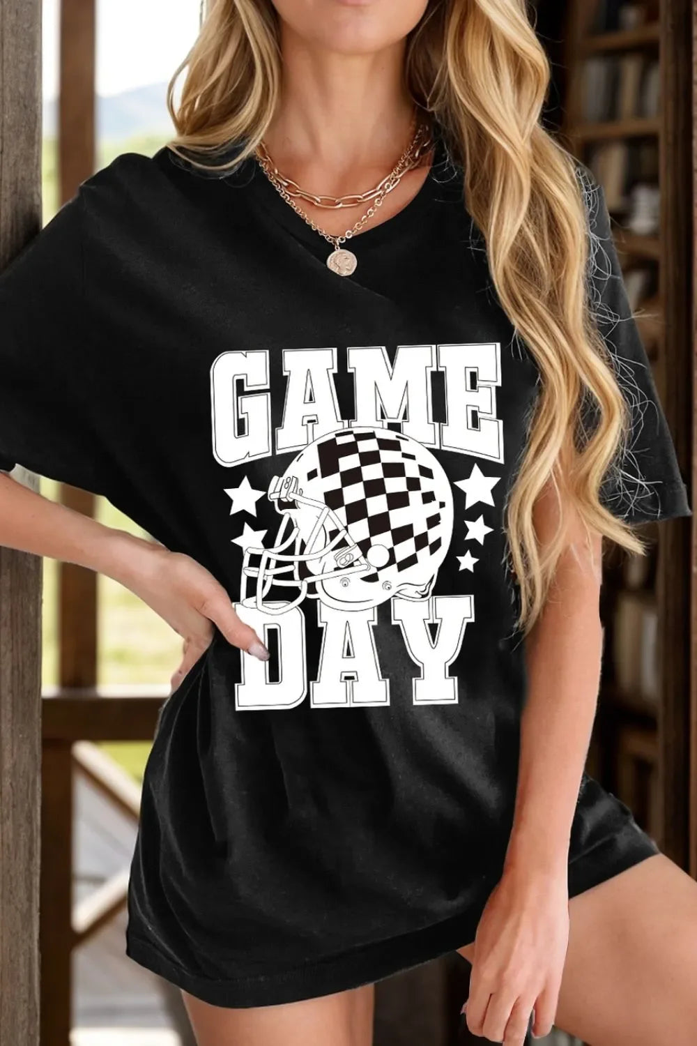 Game Day Round Neck Short Sleeve Stretch T Shirt - Southern Shores Clothing