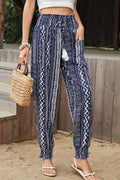 Boho Geometric Print Tassel High Rise Pants With Pockets - Southern Shores Clothing