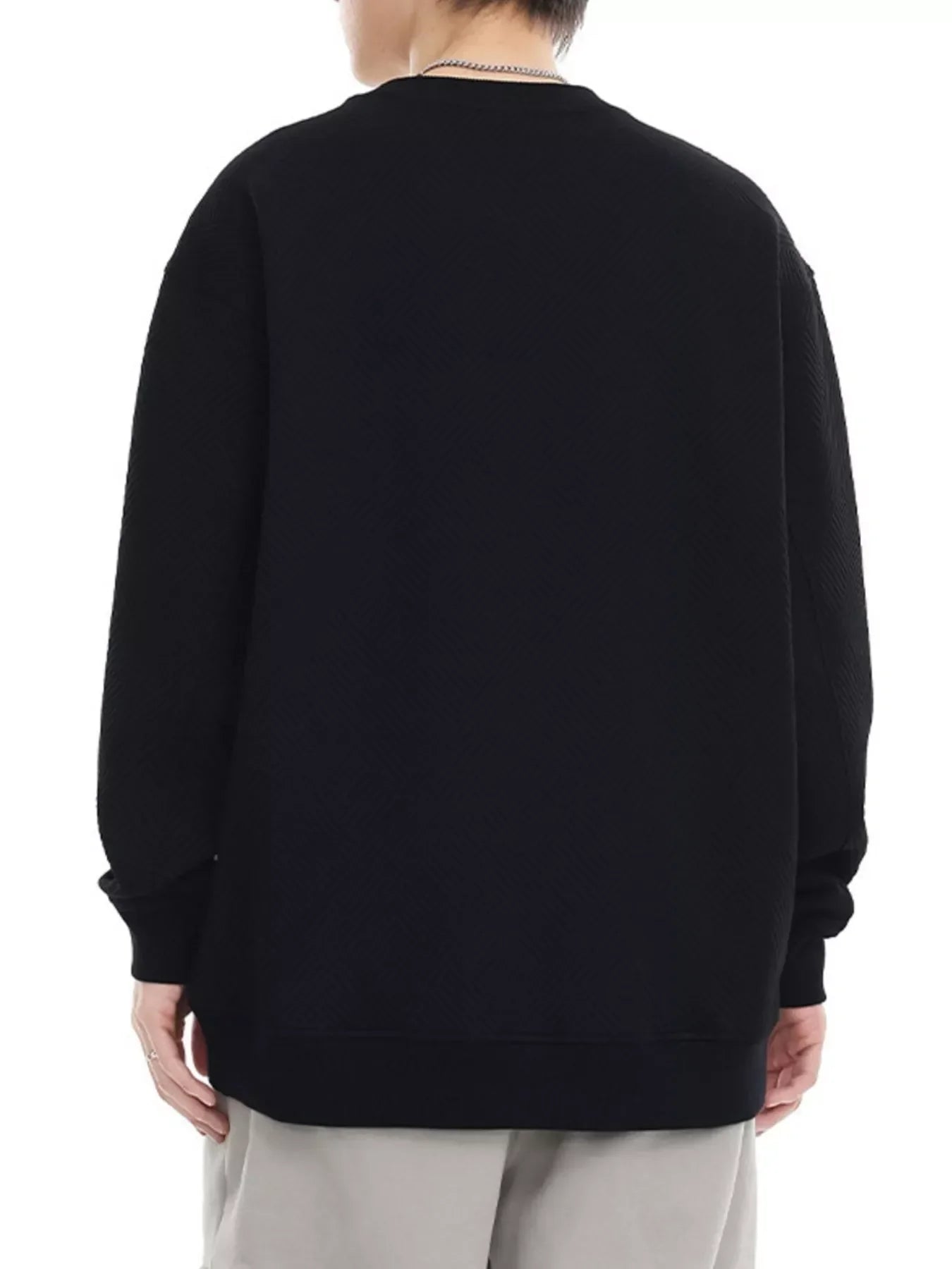 Plus Size Stretch Fabric Crew Neck Sweatshirt With Pocket
