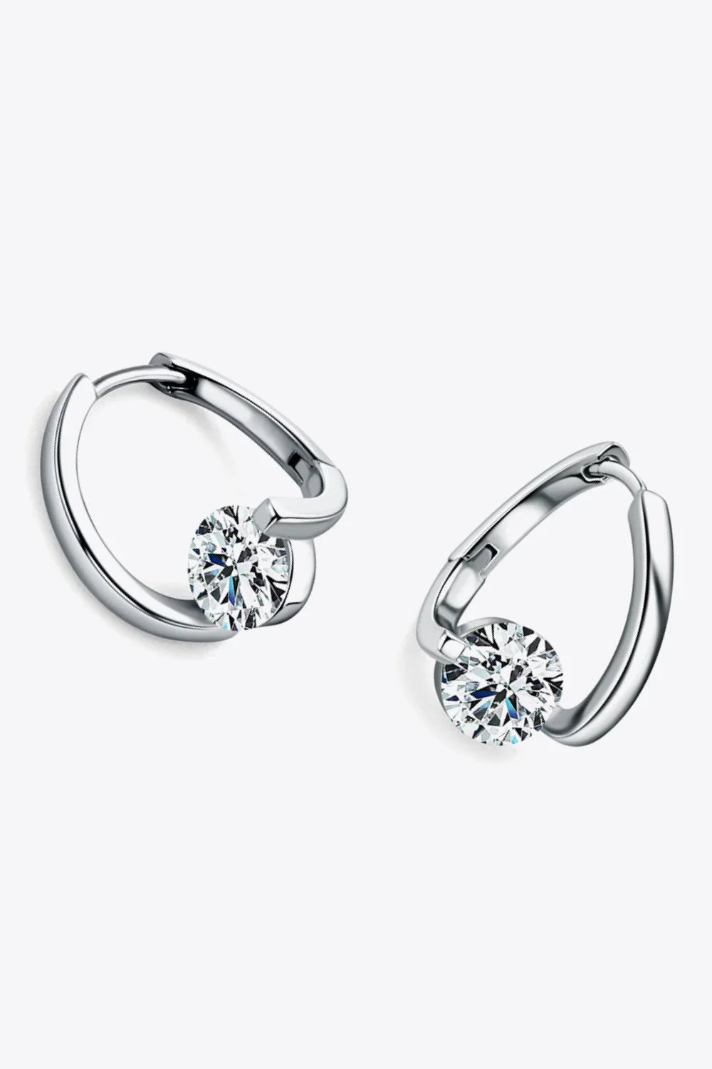 2 Carat Moissanite Heart Earrings in Sterling Silver - Southern Shores Clothing
