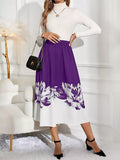Lightweight Floral Print A Line Midi Skirt - Southern Shores Clothing