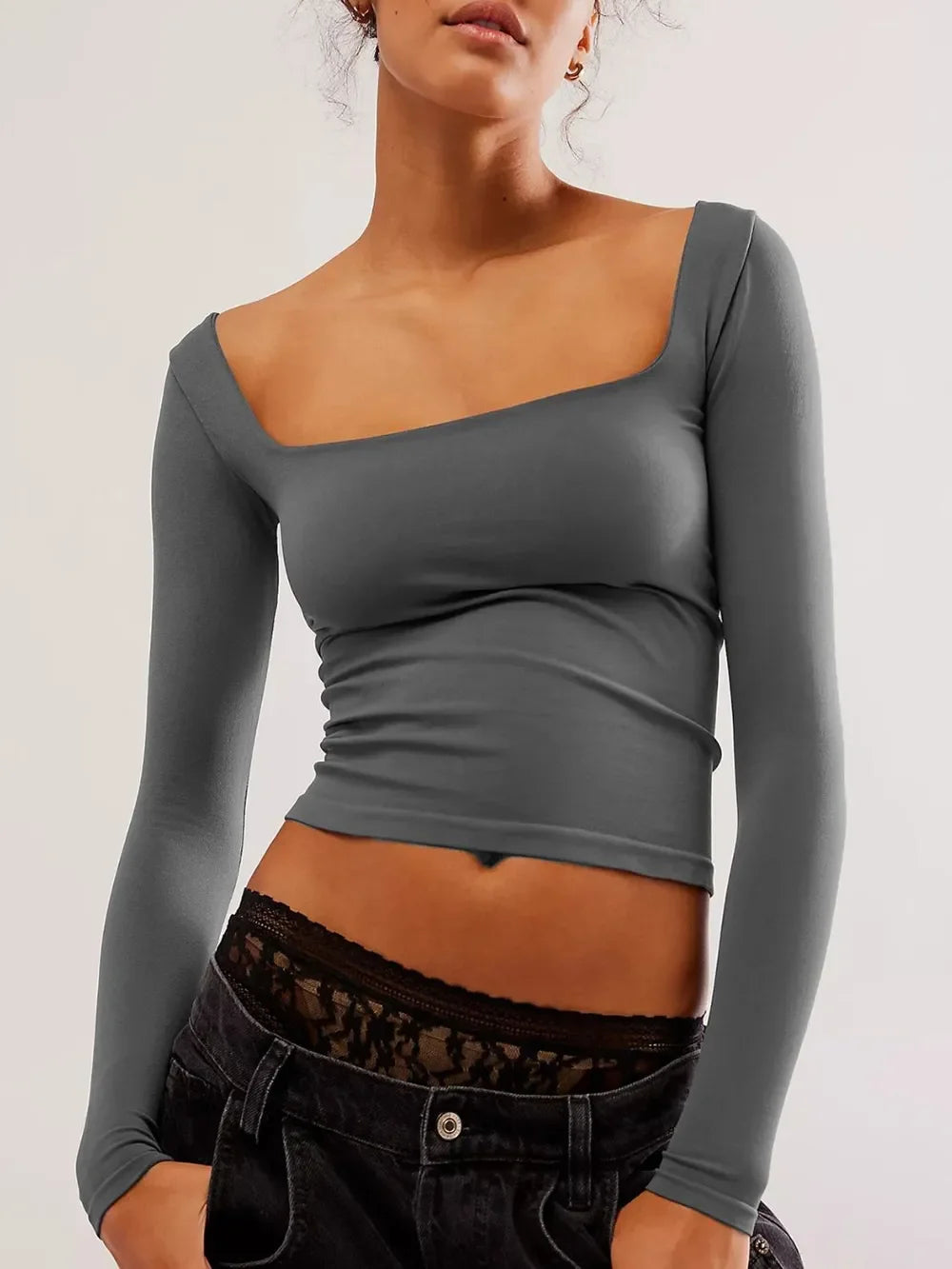 Square Neck Long Sleeve T-Shirt - Southern Shores Clothing