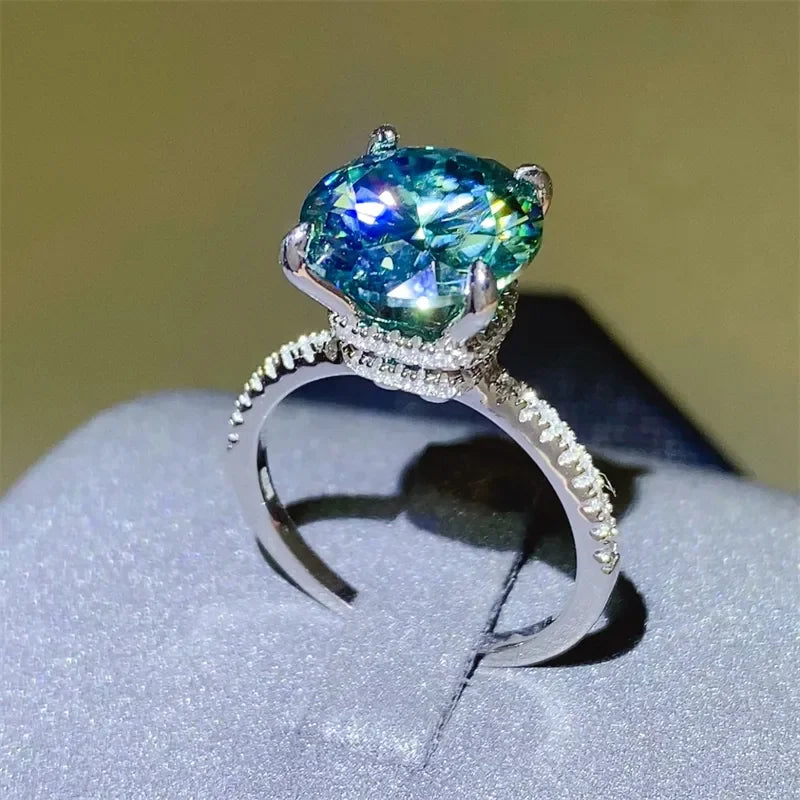 5 Carat Moissanite Zircon Sterling Silver Ring - Southern Shores Clothing
