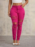 Coastal High Waisted Distressed Skinny Stretch Jeans - Southern Shores Clothing
