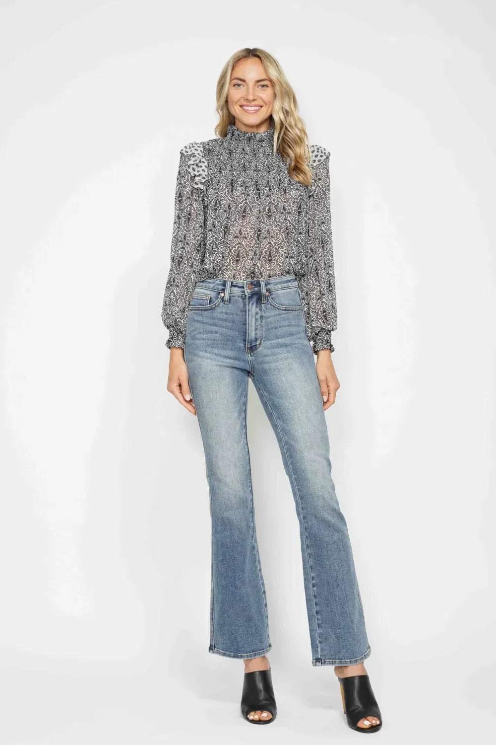 Plus Size Bootcut Denim Jeans With Tummy Control - Southern Shores Clothing