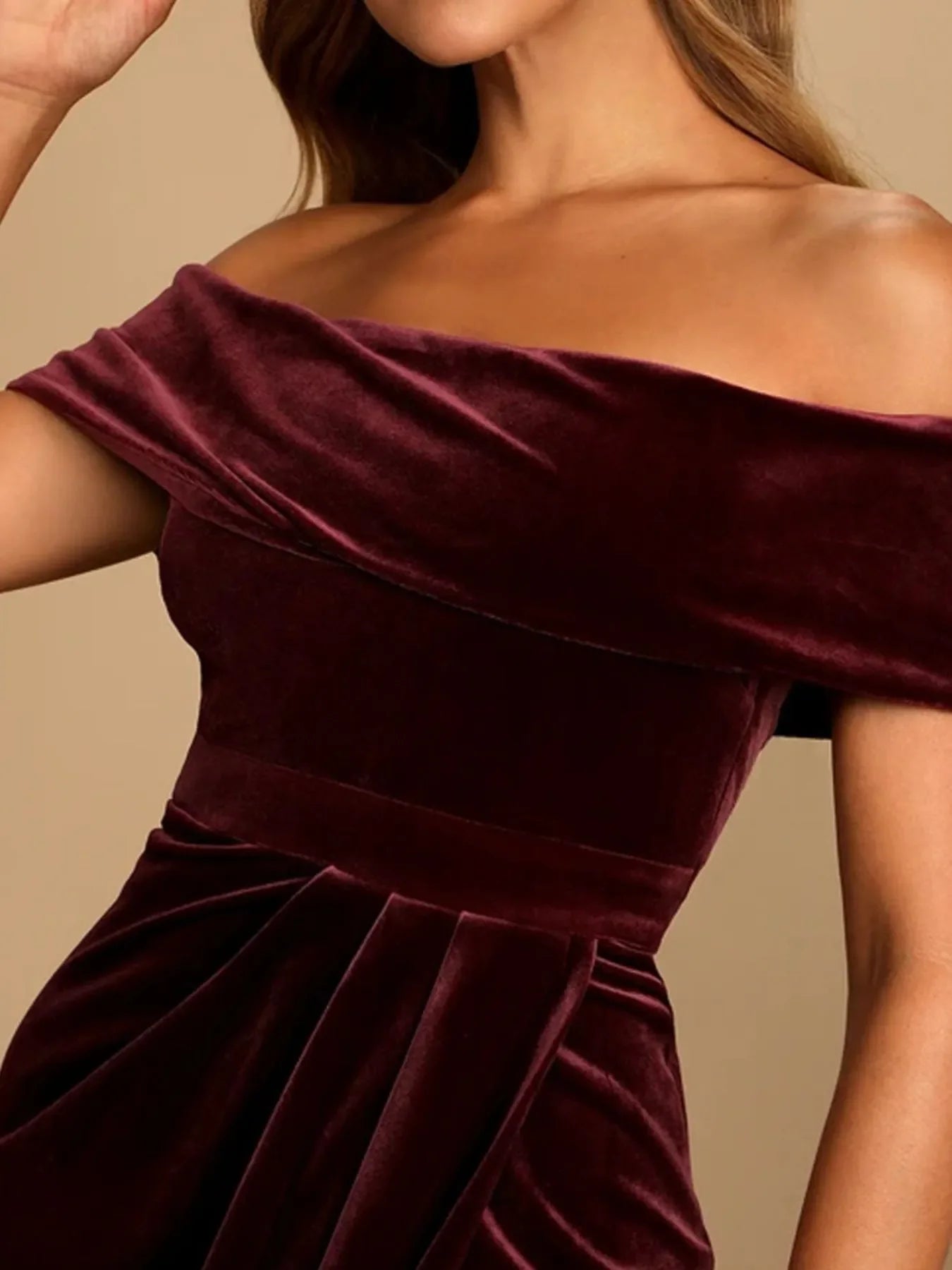 Off Shoulder Wrap Dress With Side Slit Silhouette - Southern Shores Clothing