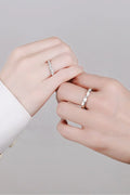 Moissanite Minimalist Rhodium-Plated Ring - Southern Shores Clothing