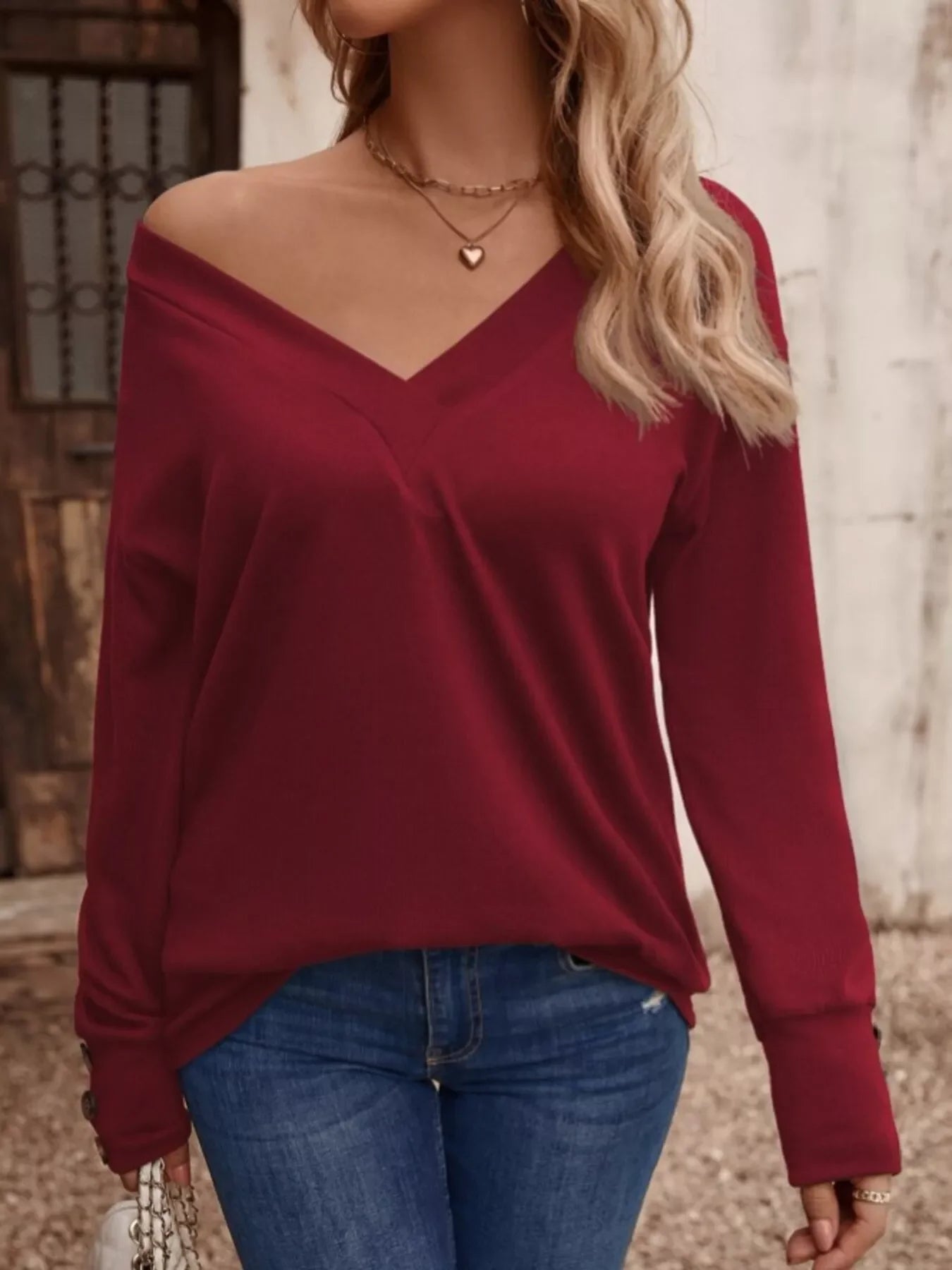 V-Neck Long Sleeve T-Shirt - Southern Shores Clothing