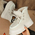 Suede Lace Up Platform Ankle Boots Classic - Southern Shores Clothing