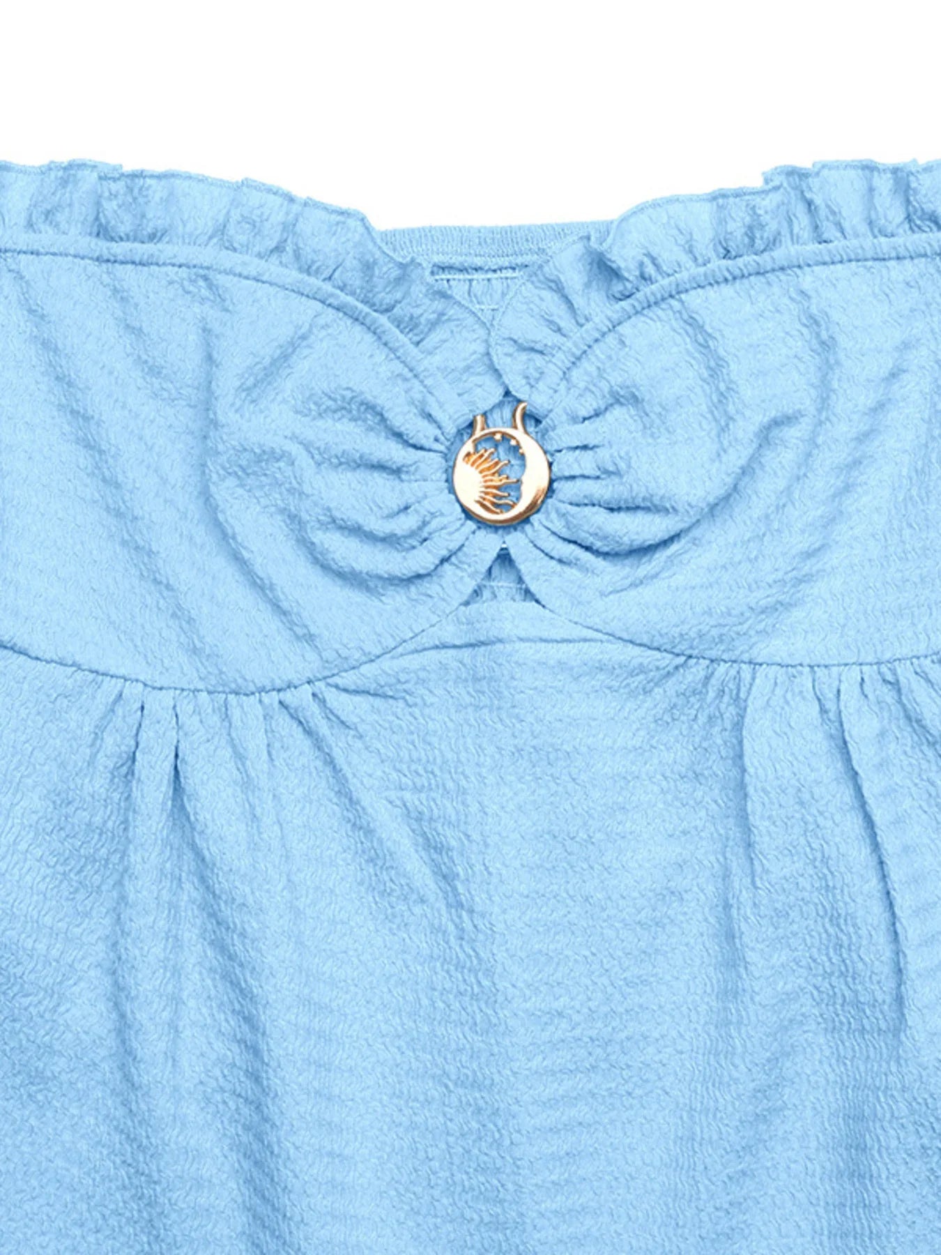Smocked Frill Tube Top With Buckle Detail Tank Style Casual Fit - Southern Shores Clothing