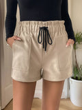 Frill Drawstring Shorts With Pockets For Casual Wear - Southern Shores Clothing