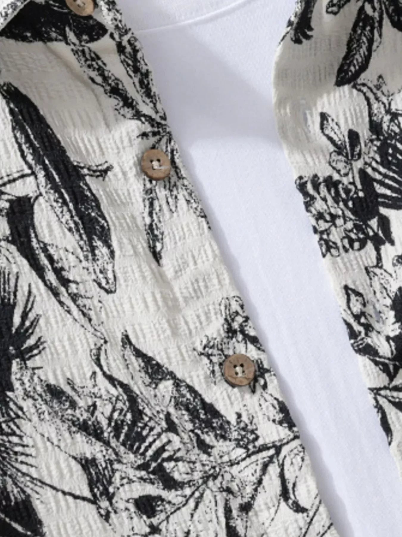 Plus Size Printed Short Sleeve Button Up Shirt - Southern Shores Clothing