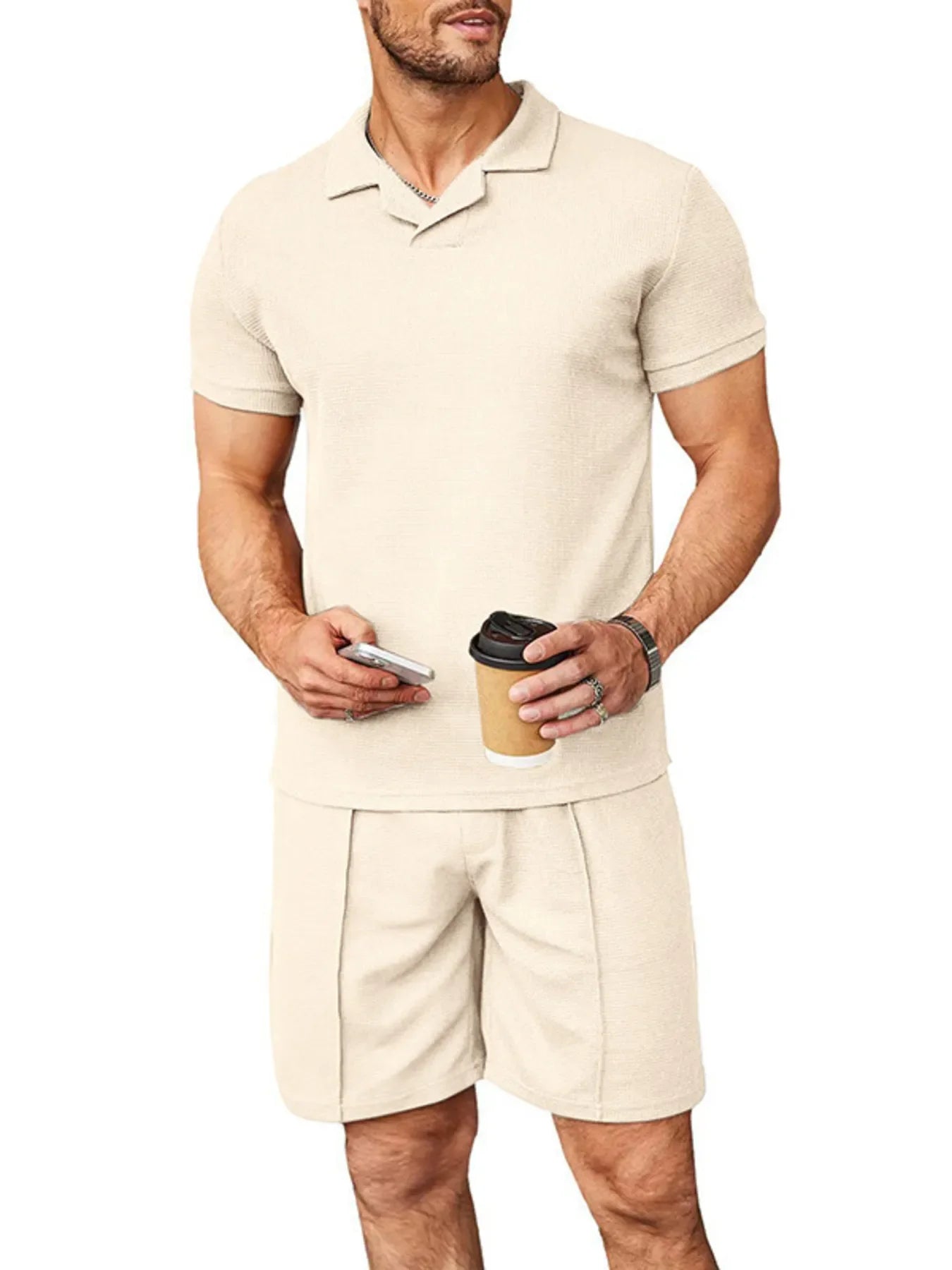 Men's Plus Size Short Sleeve Top and Shorts Set - Southern Shores Clothing