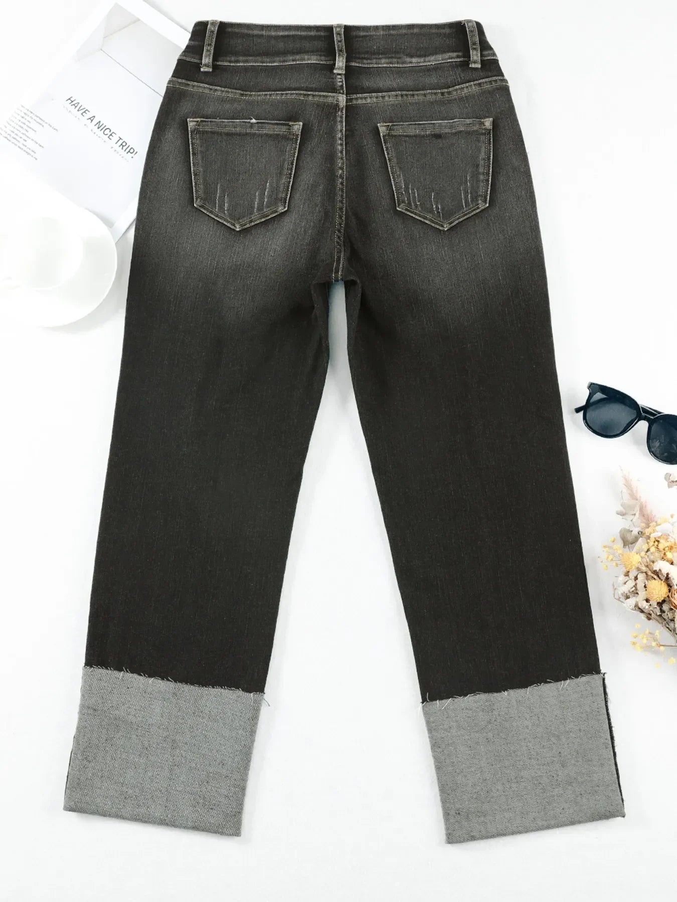 Coastal Inspired High Waist Distressed Straight Leg Jeans - Southern Shores Clothing