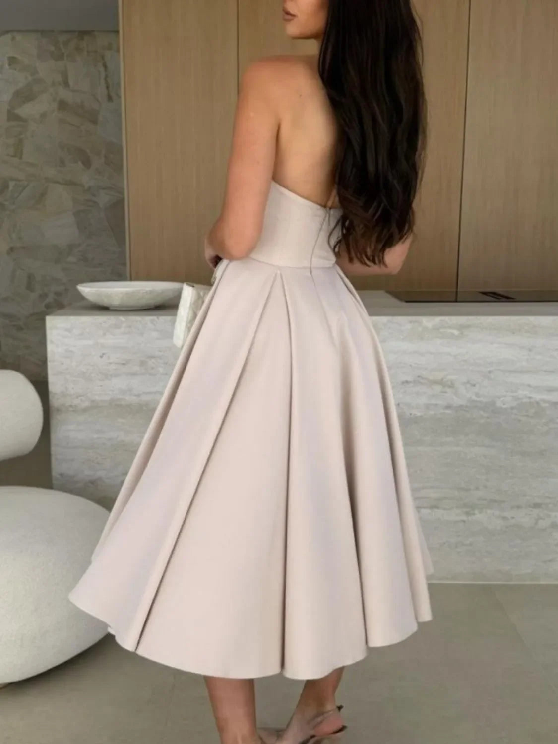 Tube Midi Dress With Clean Silhouette For Coastal Style - Southern Shores Clothing