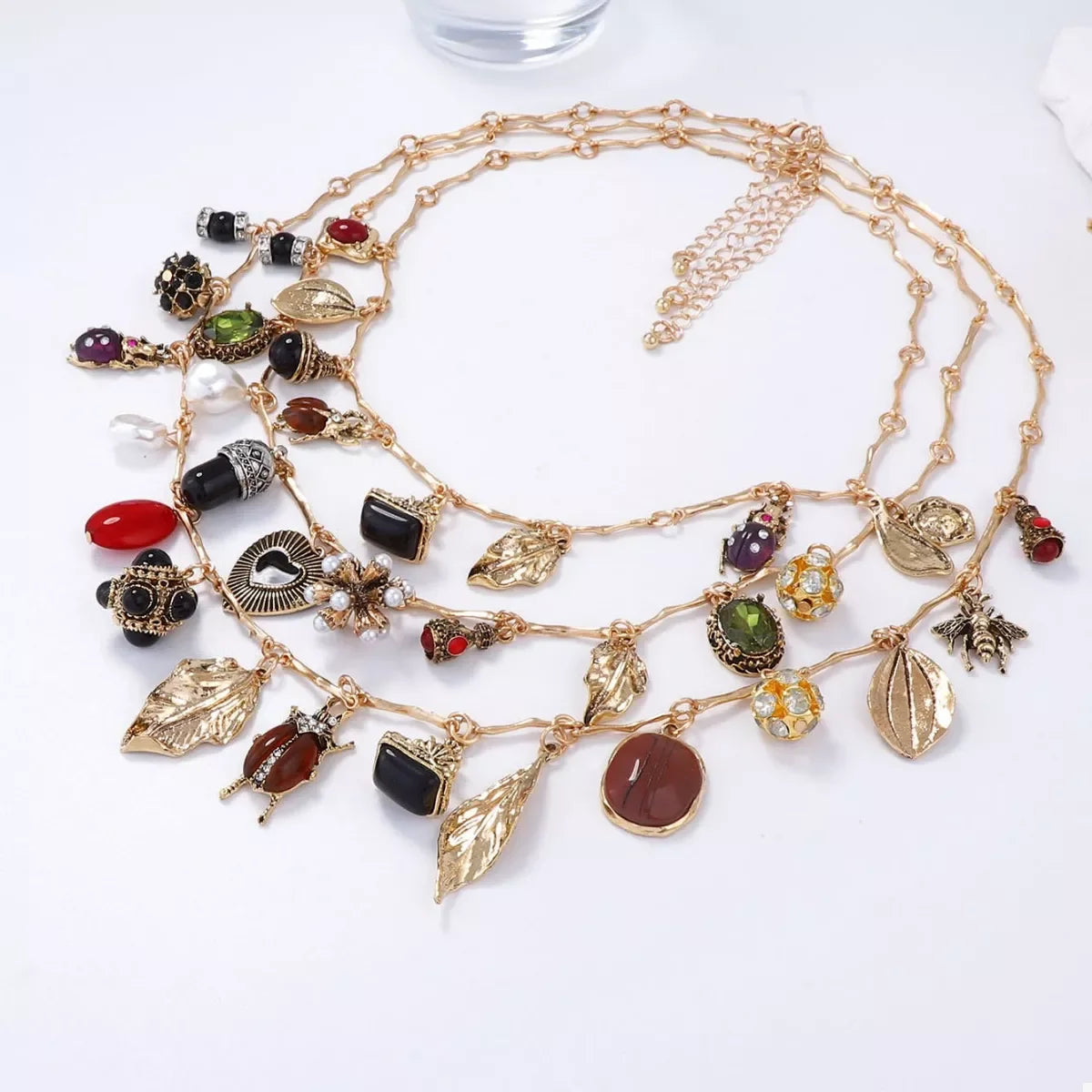 Three-Piece 18K Gold-Plated Gemstone Necklace Set - Southern Shores Clothing