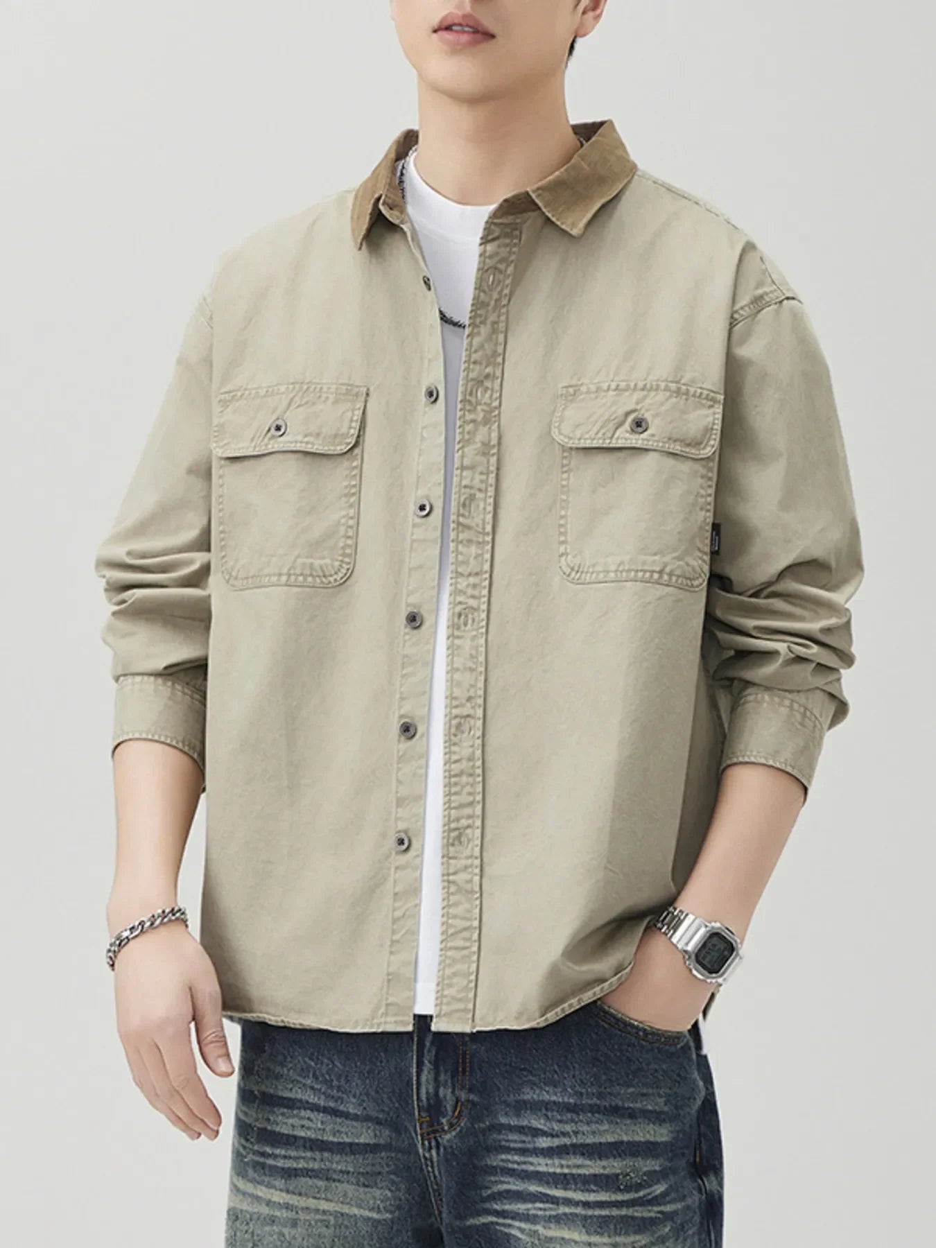 Plus Size Oversized Button Up Long Sleeve Shirt - Southern Shores Clothing