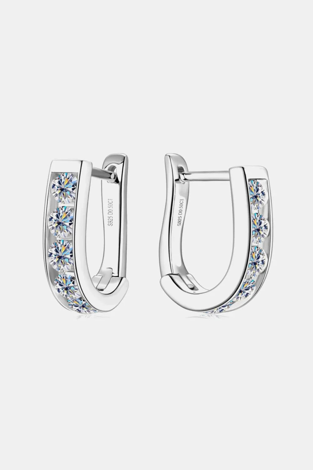 Moissanite Platinum-Plated Sterling Silver Earrings - Southern Shores Clothing