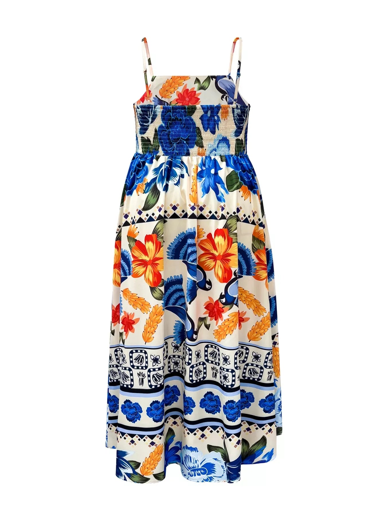 Plus Size Floral Print Spaghetti Strap Maxi Dress - Southern Shores Clothing
