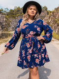 Plus Size V-Neck Long Sleeve Dress - Southern Shores Clothing