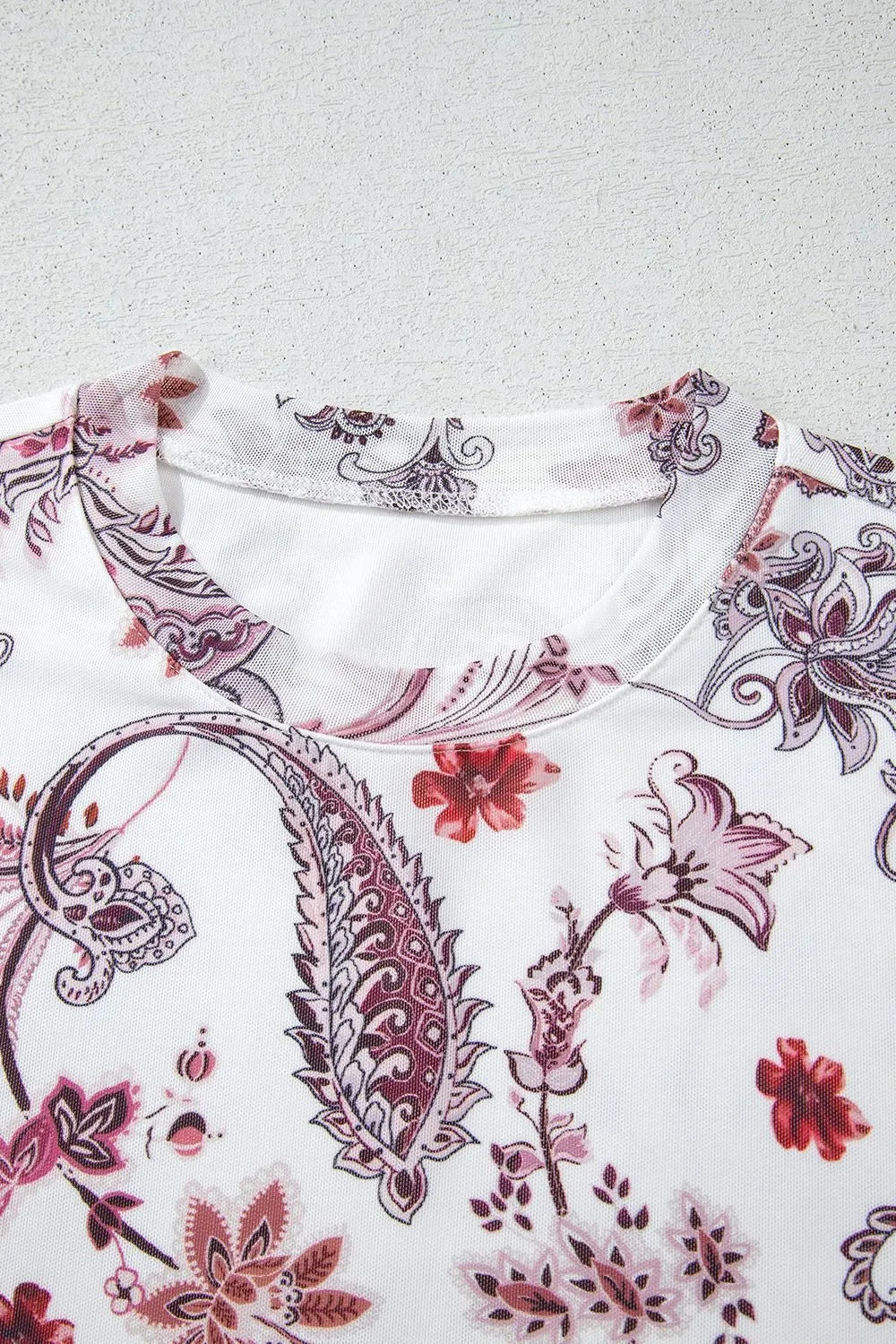 Paisley Mock Neck T Shirt With Stretchy Fit - Southern Shores Clothing