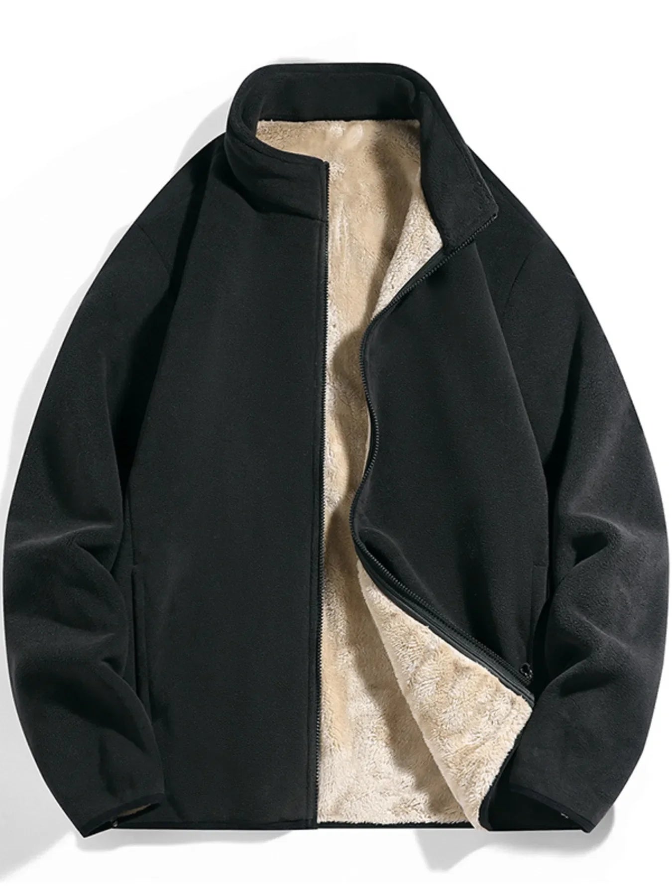 Plus Size Fleece Lined Zip Top With Pockets