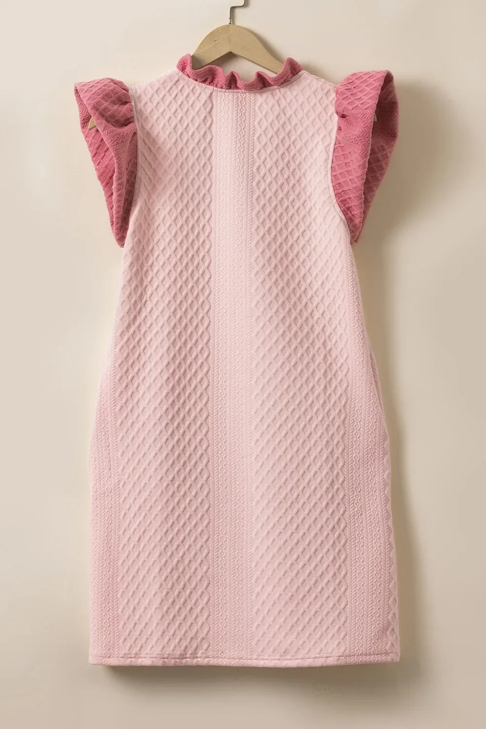 Ruffled V-Neck Cap Sleeve Mini Dress - Southern Shores Clothing