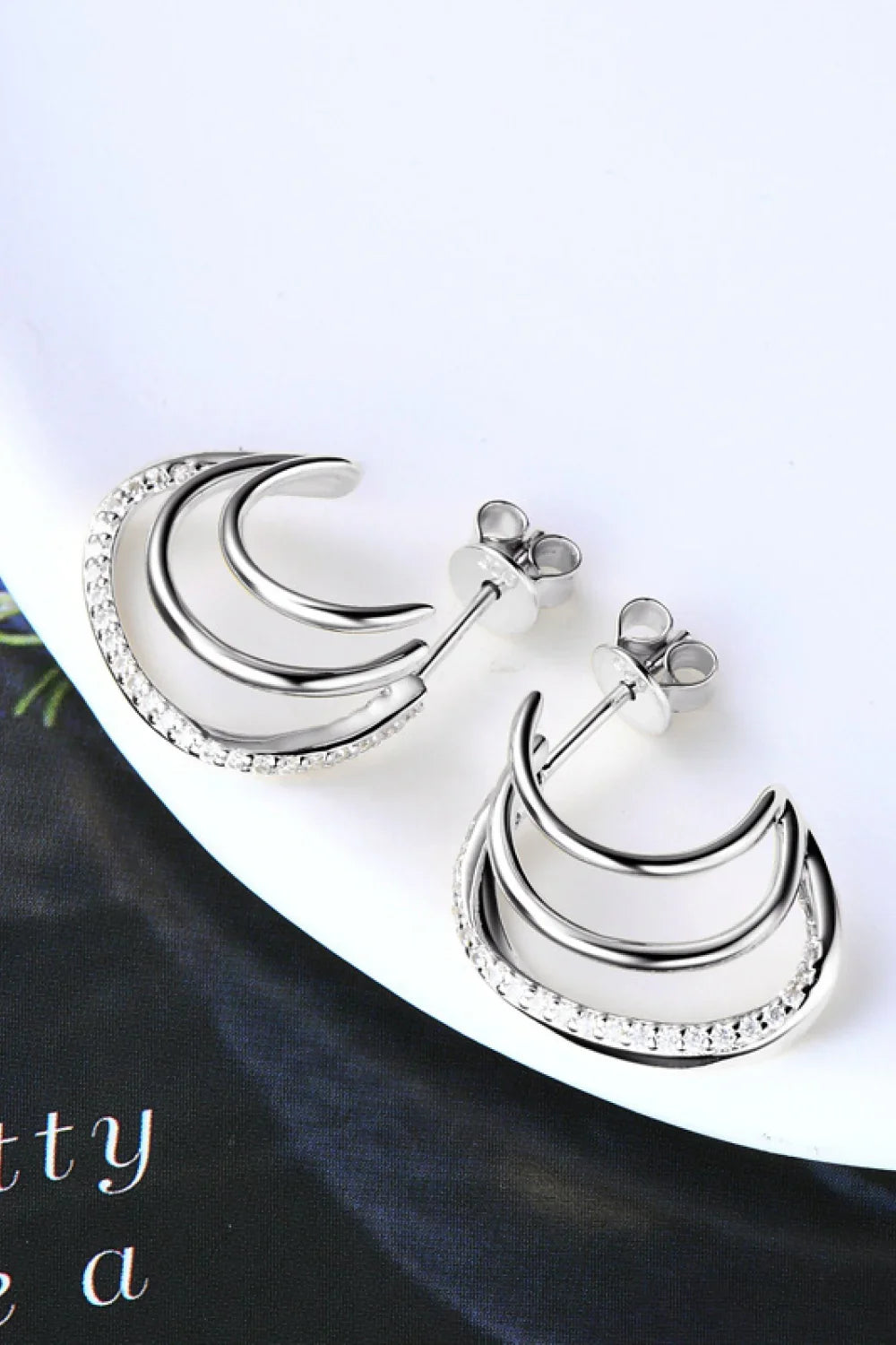 Platinum-Plated Sterling Moissanite Earrings - Southern Shores Clothing