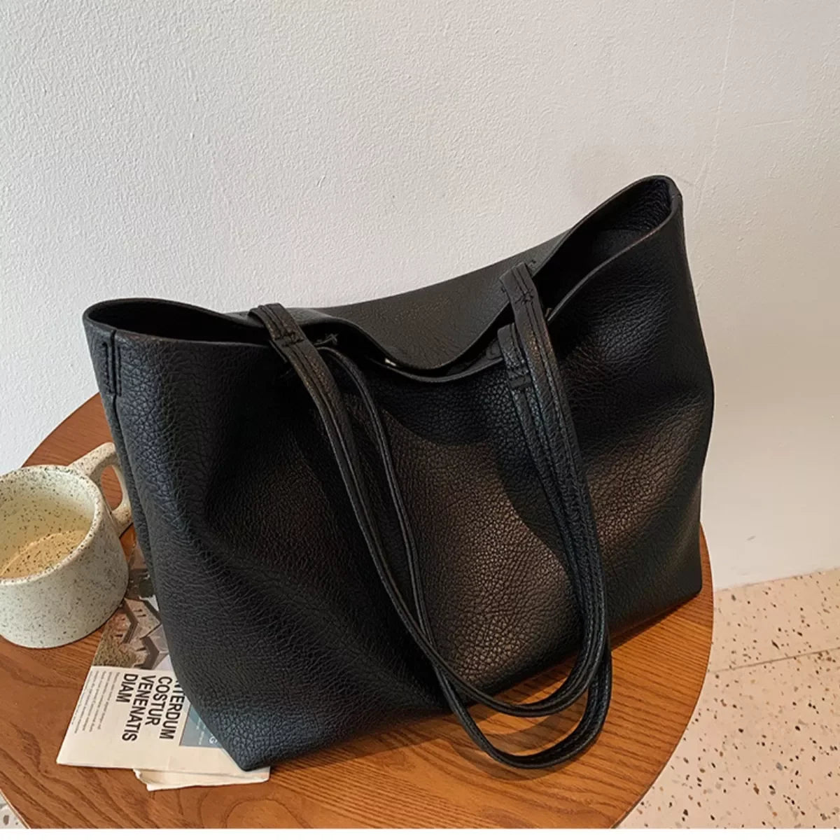 Synthetic Leather Tote Bag Classic Travel Tote - Southern Shores Clothing