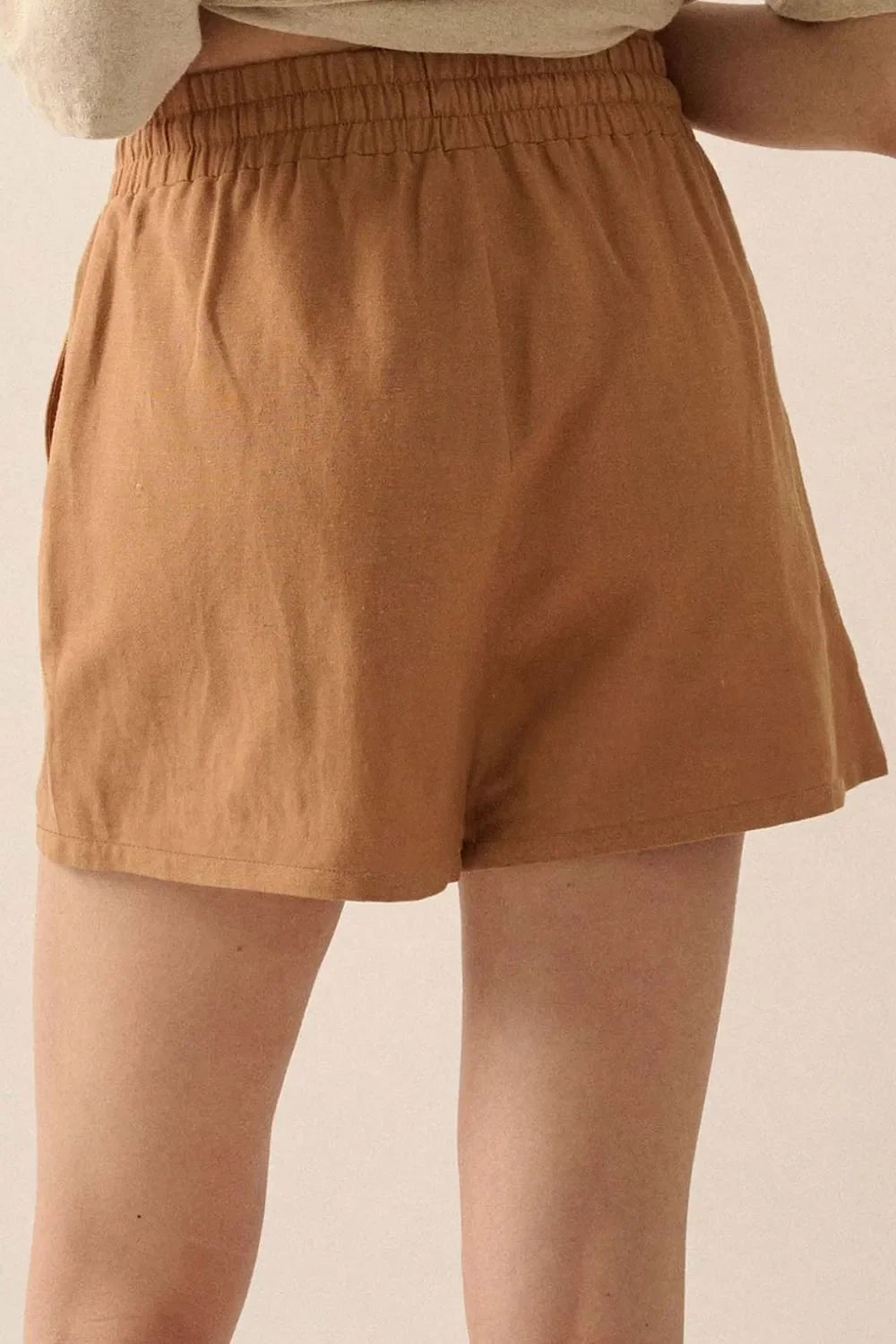 Embroidered Boho Tasseled Drawstring Elastic Waist Casual Shorts - Southern Shores Clothing