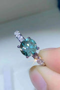 1 Carat Moissanite Side Stone Ring Sterling Silver - Southern Shores Clothing